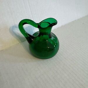 Vintage Paden City Glass Emerald Glo 1950's Cruet With Cut Stars NO STOPPER